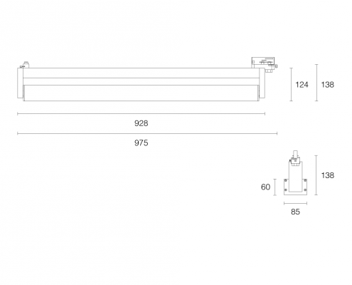 Raillux mono LED-Schienenstrahler